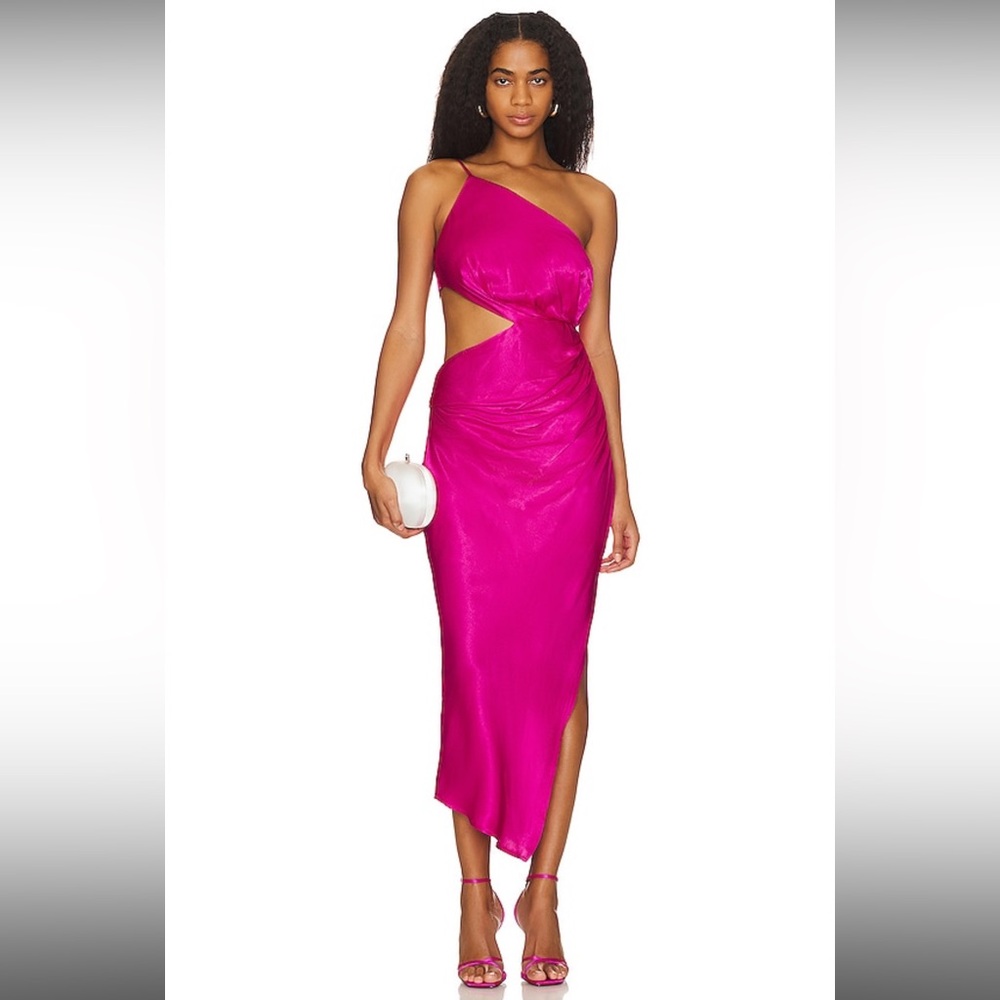 ASTR - Martina Satin One-Shoulder Dress